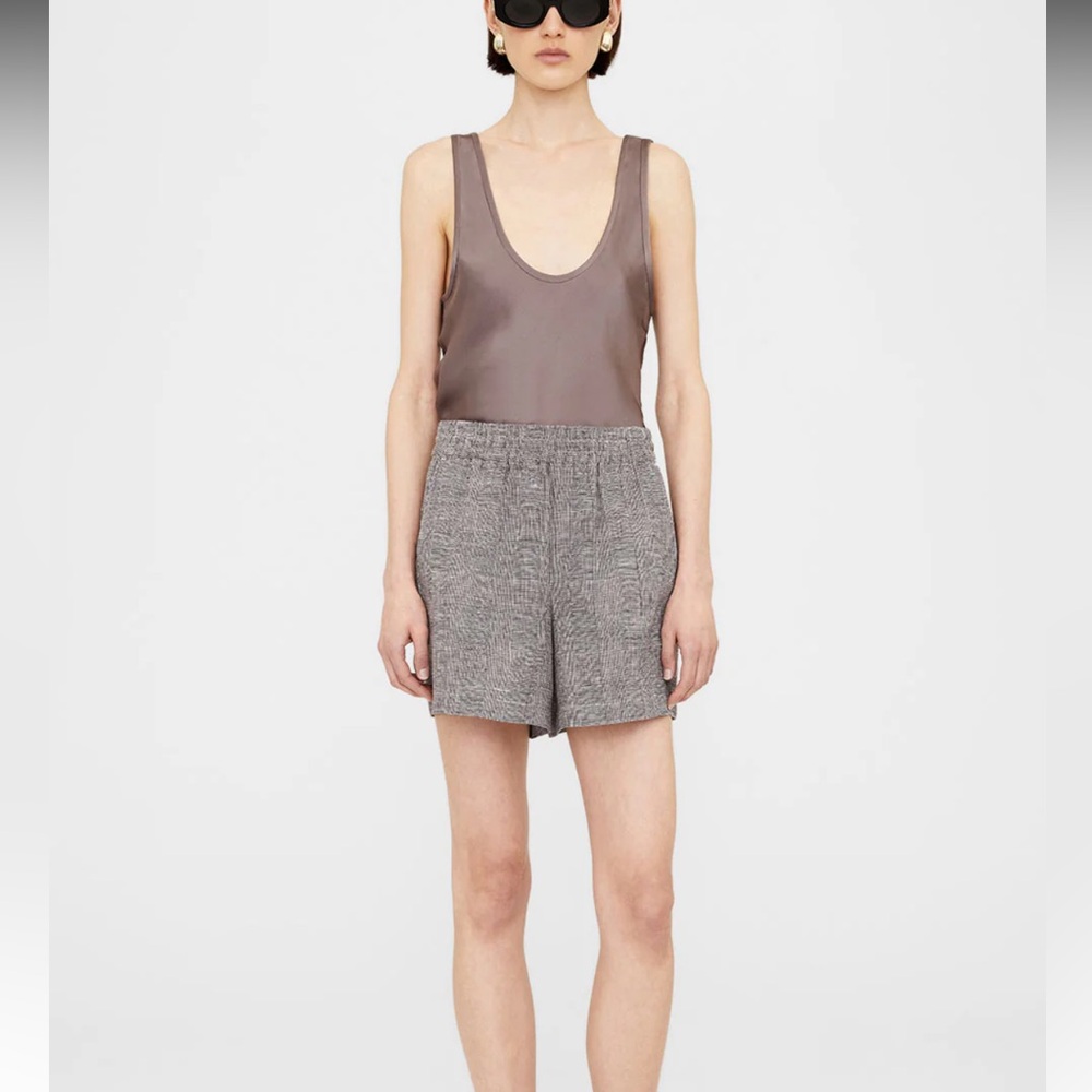 Anine Bing Cam Plaid Shorts Small
